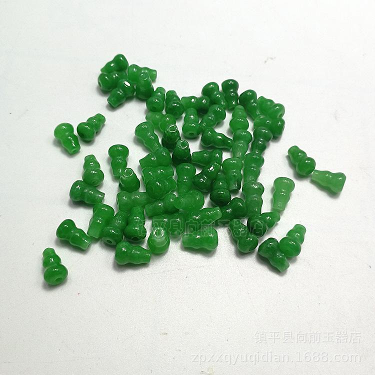 Green Iron Dragon Jade Gourd Beads for DIY Bracelets and Necklaces
