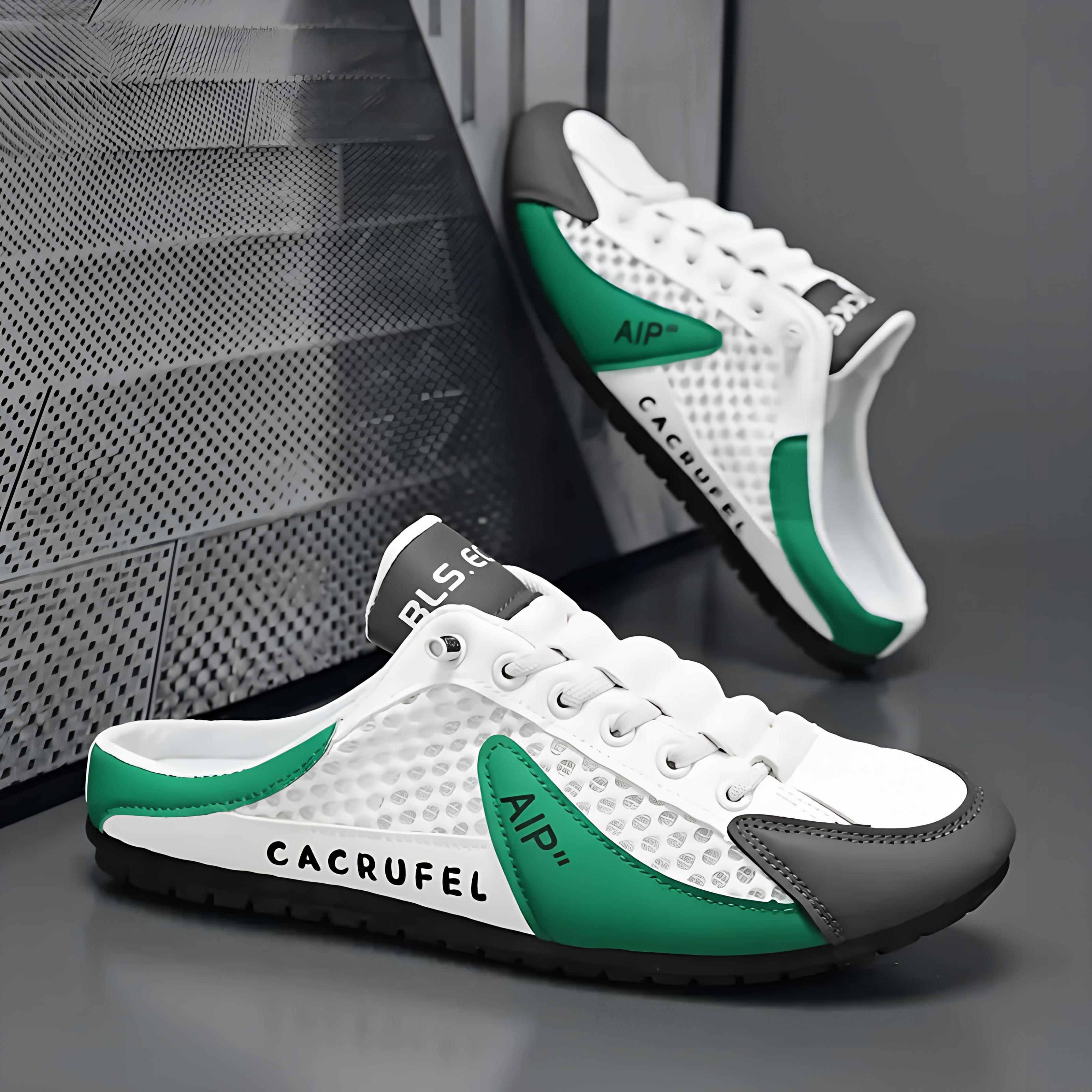 

1 пара домашних сандалий, мужская обувь на плоской подошве, сетчатые низкие повседневные тапочки для улицы, пляжная обувь 42 зелёный