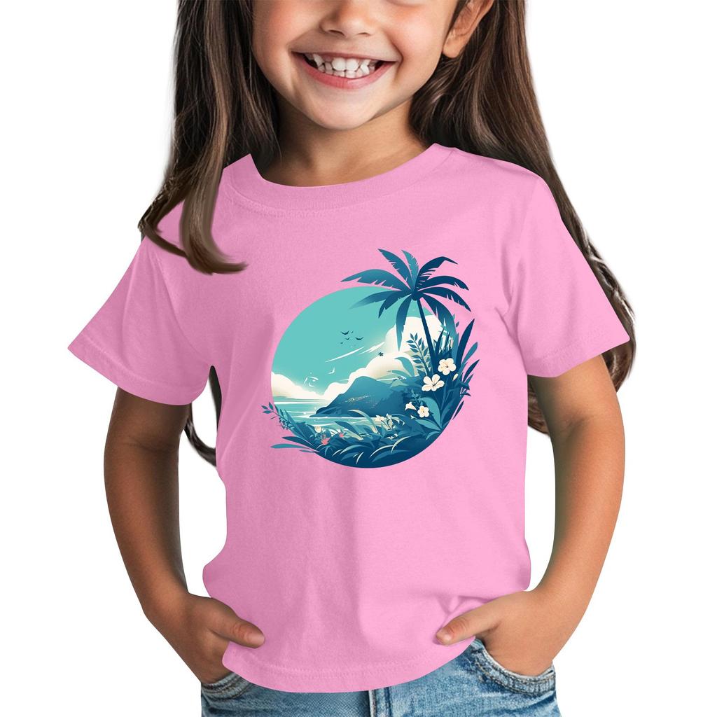 Toddler Girl Boy T-Shirts Kids Top Boys And Girls Printed Short Sleeved T-shirt