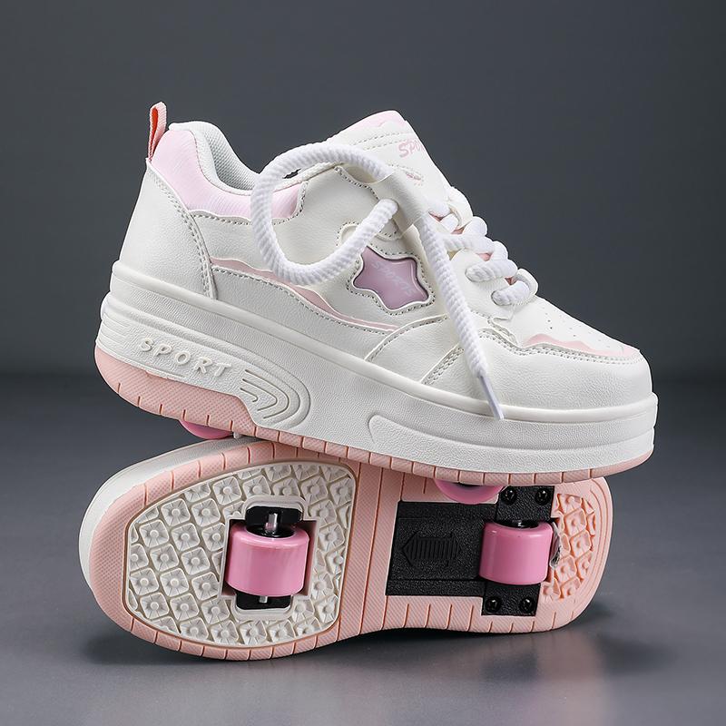 Rulleskøyter for barn Guttesko med hjul Sneakers med hjul Jenterulleskøyter Sko Utendørssportssko