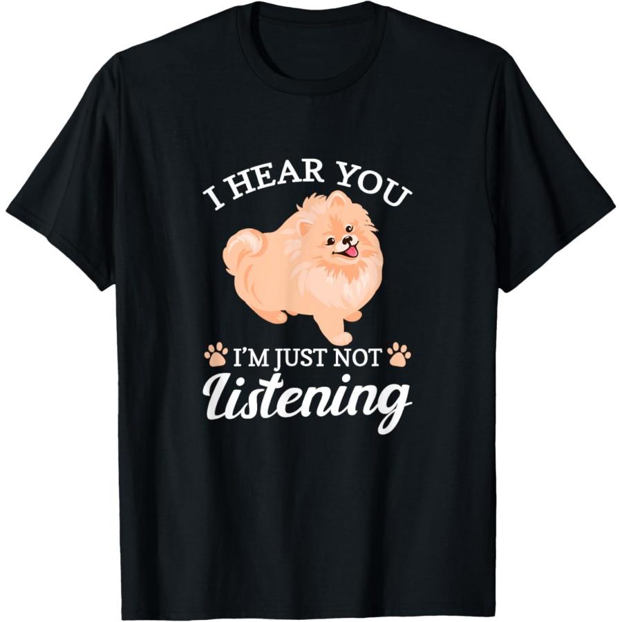 

Pomeranian I Hear You I m Just Not Listening Pom Kawaii T-Shirt XXXXXL чёрный