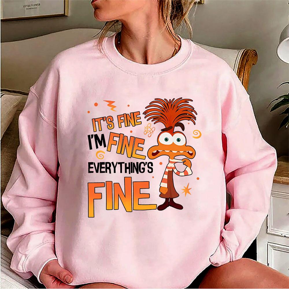 Ters Yüz 2 Kaygı Sweatshirt Her Şey Yolunda Ters Yüz Kaygı Duygular Tişört Retro Ruh Sağlığı Sweatshirtleri Hayran Hediyesi