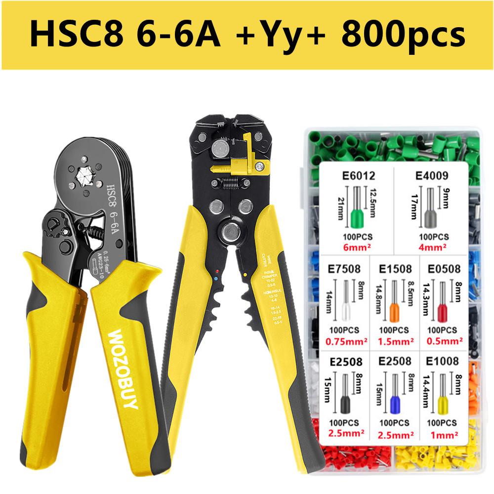 Ferrule Crimper Tool, WOZOBUY Ratchet Crimping Tool Kit-Wire Stripper / Crimper Plier ,or Plier Set with Connectors