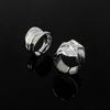 Gothic Irregular Bright Face Wide Edge Rings for Women New Fashion Creative Hollow Geometric Pleated Ring Party Jewelry