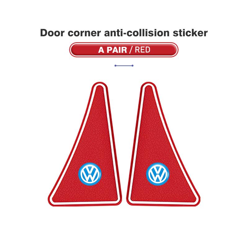 For Volkswagen VW 2Pcs Car Door Corner Cover Anti-collision Protection Sticker Scirocco Jetta Beetle Golf 4 5 6 Passat Polo B5 Sk0