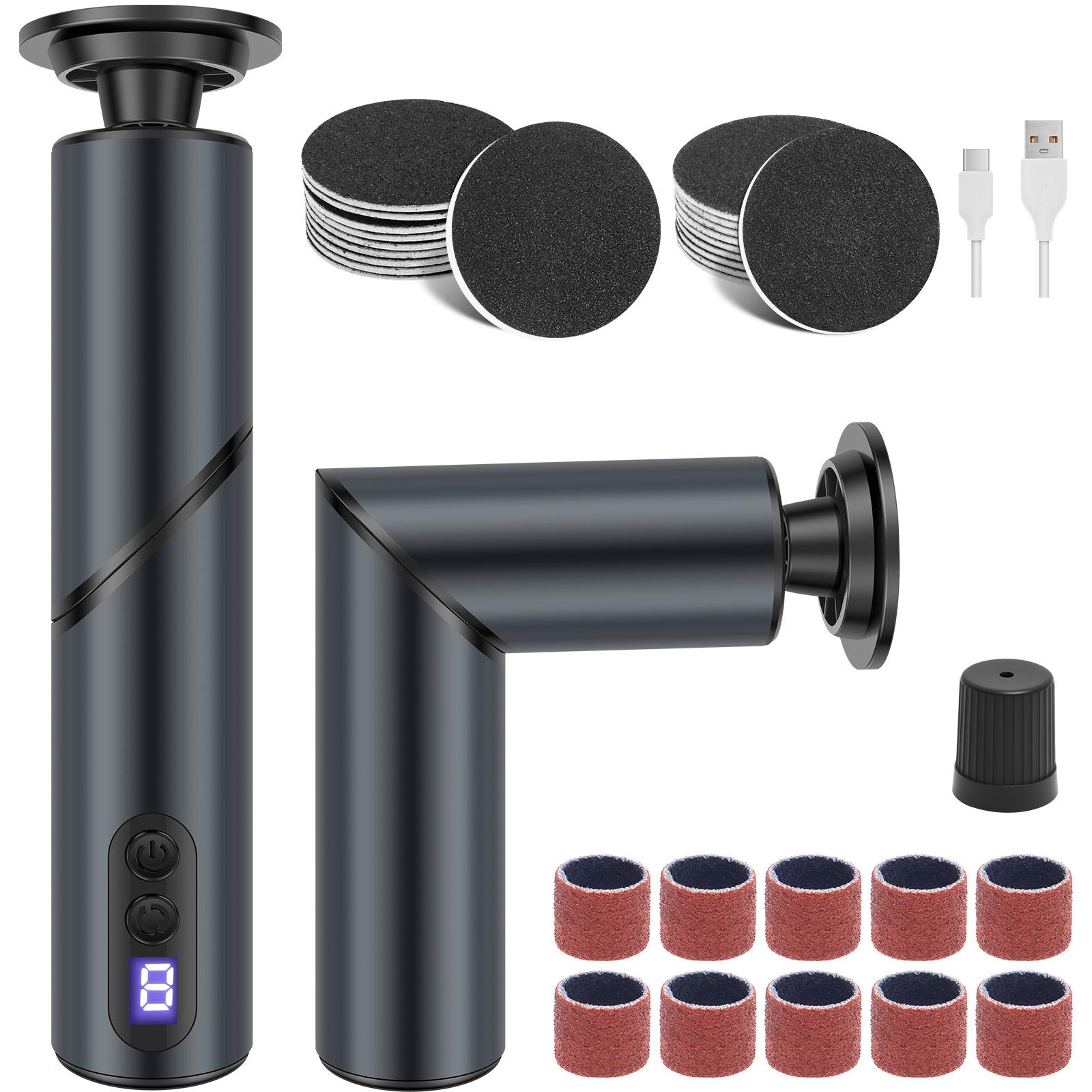 

Складаний Бездротовий Електричний Видалювач Мозолів на Ногах Регульована 9-швидкісна Професійна Педікюрна Насадка Інструмент для Видалення Відмерлої Шкіри сірий колір