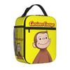 Curious George Monkey Cartoon Insulated Lunch Bag Men Women TV Series Storage Food Box Reusable Cooler Thermal Lunch Box Picnic