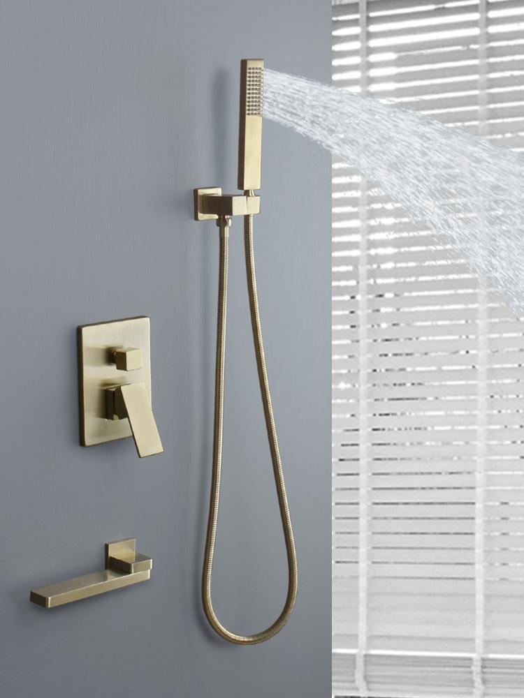 Bath and Shower Faucet Black Bathroom Bathtub Mixer Tap Hot & Cold Bath Shower Faucet Wall Mounted Brass Brushed Gold/chrome