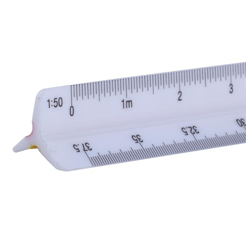 Plastic Scale Ruler, Triangular Ruler, 30cm, Triangular Ruler, Metric Scale 1:20, 1:25, 1:50, 1:75, 1:100, 1:125