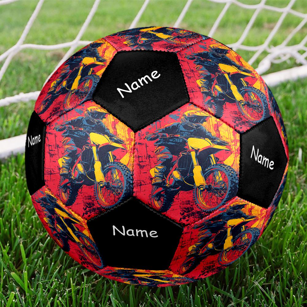 Custom Name Off Road Motorcycles Theme Size 5 Soccer Ball, Suitable for Both Indoor and Outdoor Matches, a Gift Suitable for Everyone.