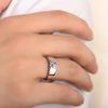 Unisex runder Fingerring mit eingelegtem Zirkonia, Hochzeit, Verlobung, Schmuck, Geschenk