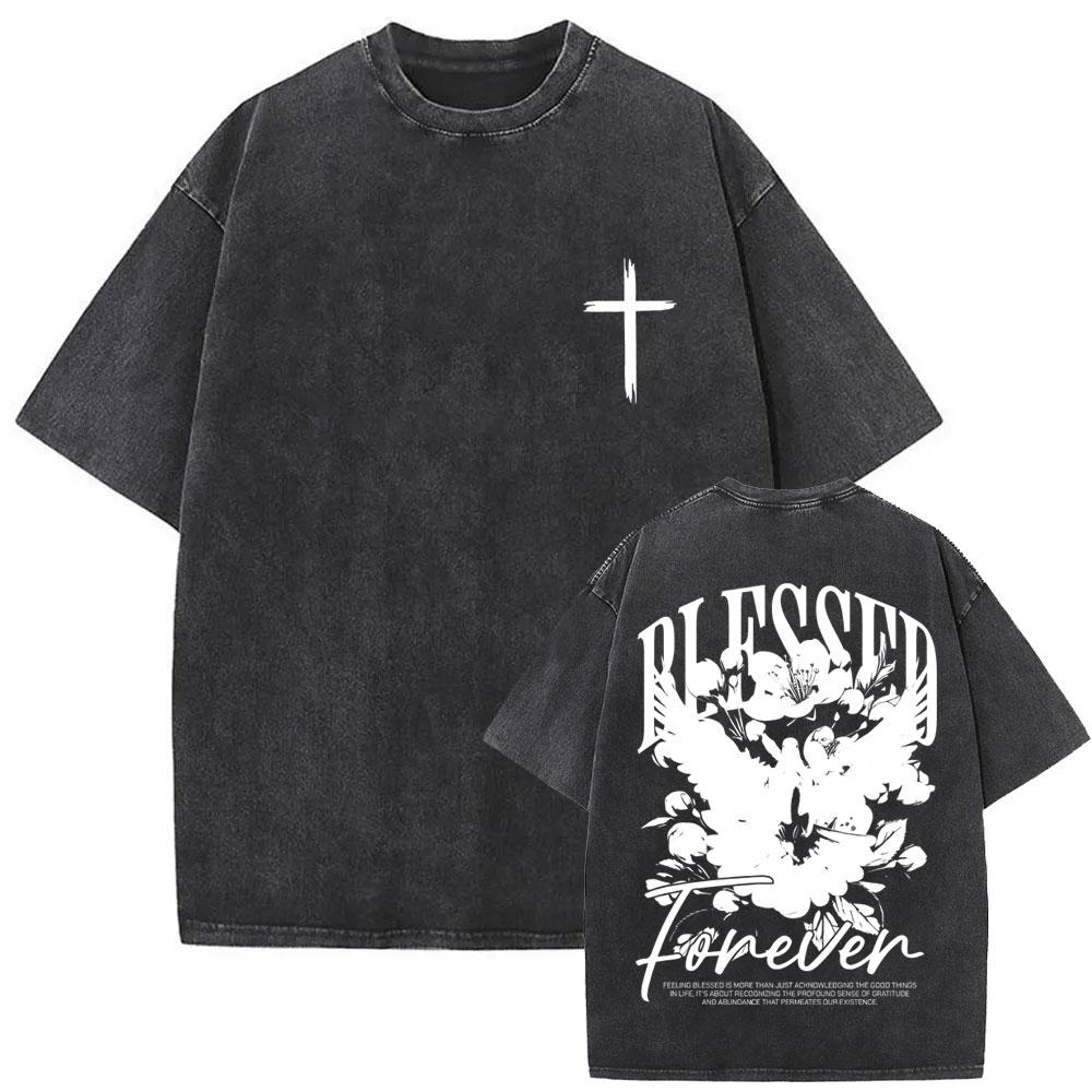 Awesome Christian Jesus Bible Verse Vintage Washed Tshirts Men Women Casual Cotton Oversized T Shirts Hip Hop Retro Streetwear