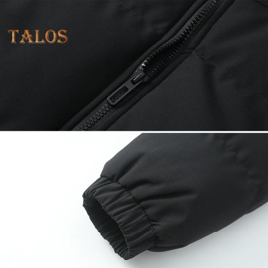 Women Men Cotton Coat Stand Collar Long Sleeve Drawstring Hem Puffer Jacket with Pockets Loose Fit Warm Winter Outerwear