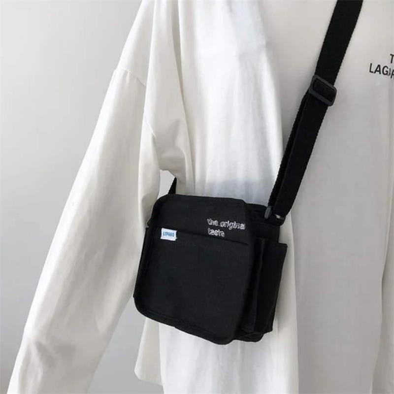 

Милая маленькая холщовая сумка женская новая японская Харадзюку диагональная сумка дикая студенческая женская сумка через плечо сумки для женщин повседневная сумка чёрный