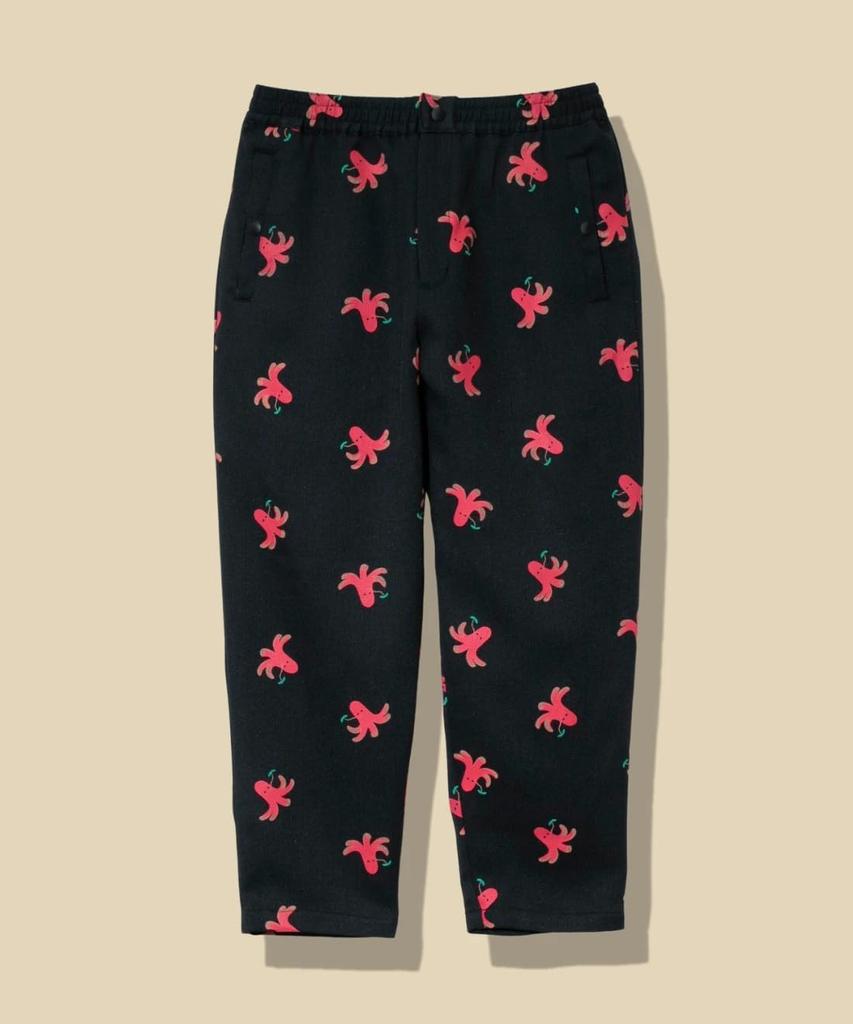 [go slow caravan] 340208 Butcher Print Easy Knöchelhose, Schwarz, Größe L