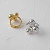 Exaggeration Punk Metal Personality Irregular Three-layer Design Ball-Shape Open Ring for Women Fashion Simple Jewelry Gift