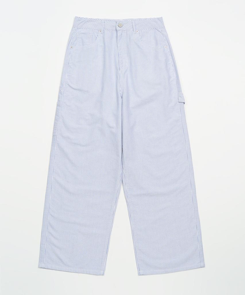 TOFFEE WOMEN W Striped Carpenter Pants (Blue)