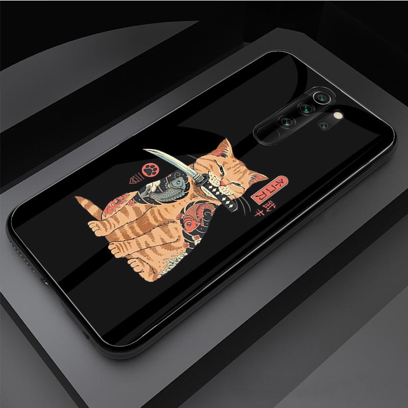 

Японский художественный закаленный стеклянный чехол для телефона Redmi Note 5 6 7 8 Pro Note8T Note9S Redmi8 9 Cover Shell Redmi Note 6