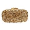 Rose flower diamond dinner bag metal full diamond dress bag banquet handbag purse clutch