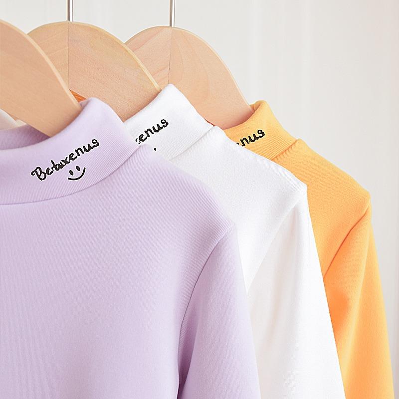 Unisex Kids Thickened Half Turtleneck Long Sleeve Warm Winter Base Shirt