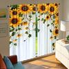 Set Of 2 Vibrant Sunflower Curtains Polyester Drapes Window Treatments Home Decor Holiday Summer Wi Curtain Blackout With Rod Pocket