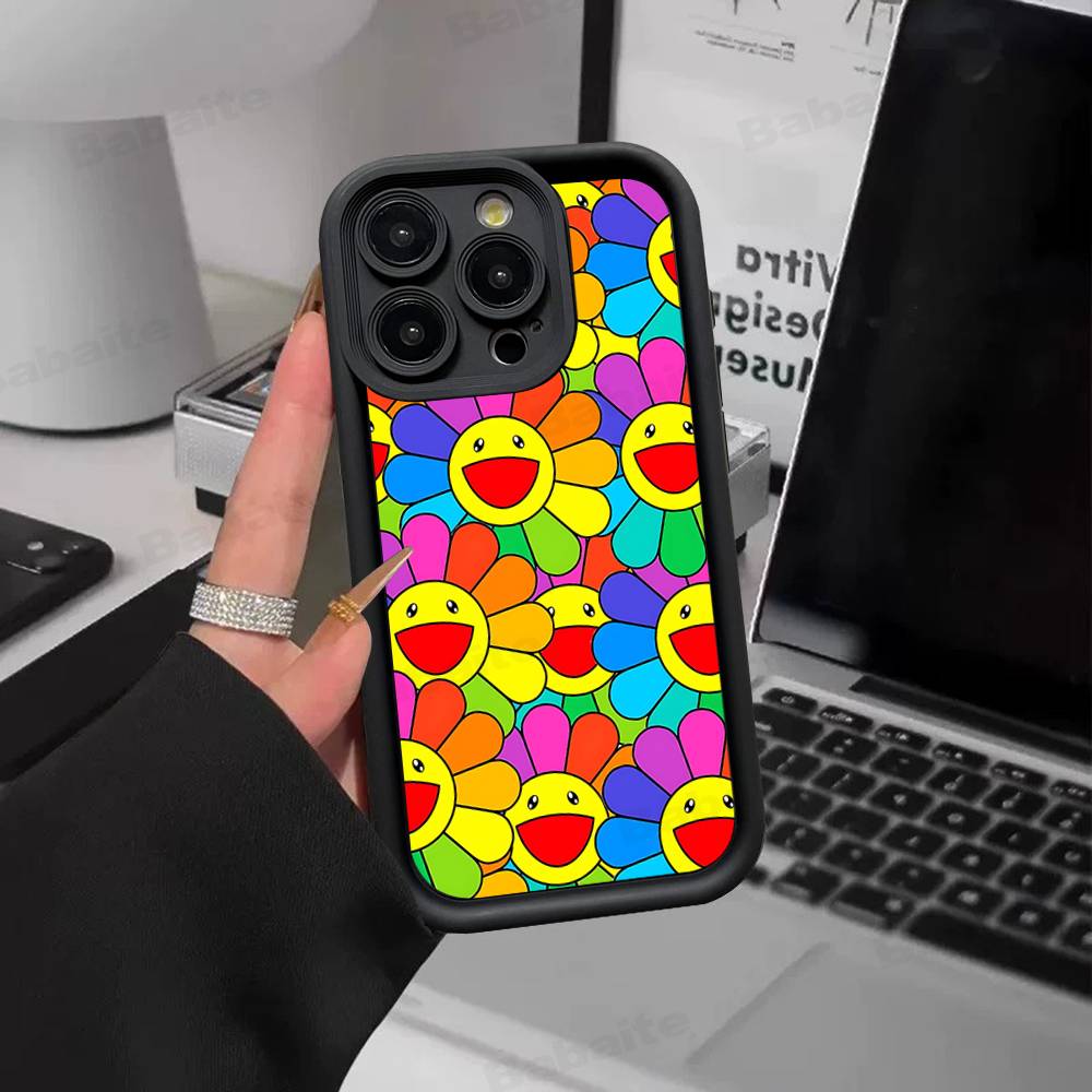 T-Takashi M-Murakami Phone Case For IPhone 17 16 15 14 13 12 11 Pro Max Anti Drop Soft Cover