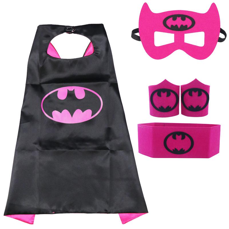 Kids Halloween Superhero Cloak Set: Spider-Man, Batman, Captain America, Iron Man Capes, Wristbands & Belt 70cm x 70cm