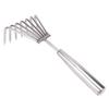 Stainless Steel Hand Rake Soil Tiller Small Beach Rake with Comfortable Handle 7 Sturdy Tines for Gardening Multi