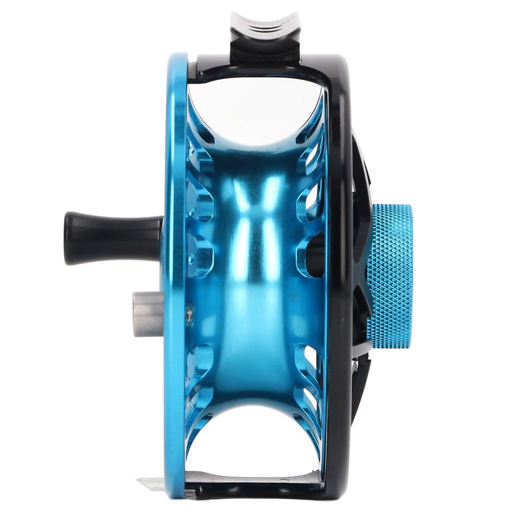 56 Fly Fishing Reel Aluminum Alloy Light Fishing Reel Waterproof with Release Button Fly Reel Blue