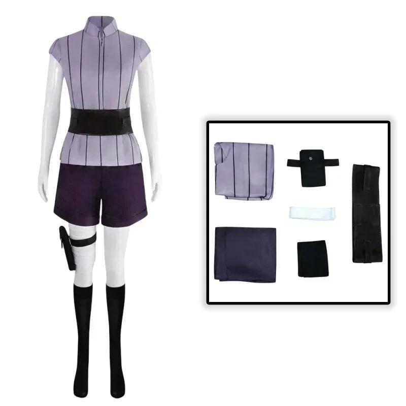 Costume Festa di Carnevale di Halloween Hyuuga Cosplayer Viola Lungo Carino Parrucca Hyuga Hinata Costume Cosplay Parrucca Abiti da Donna