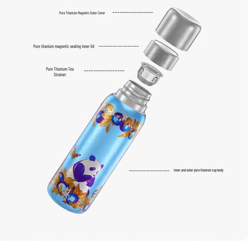 Seeklight Pure Titanium Panda Thermal Stewing Mug