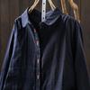 Women's Autumn Double Layer Cotton Long Sleeve Shirt - Solid Color, Casual, Slimming Design