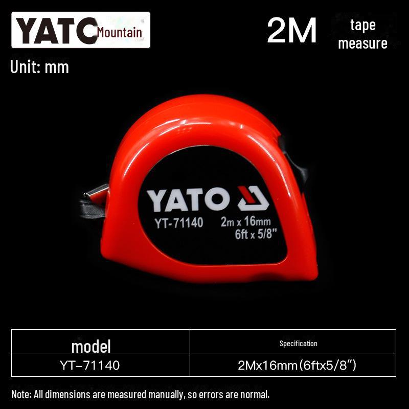 

YATO Профессиональная метрическая и дюймовая рулетка, 2-3-5-10 м стальная коробчатая линейка 2MX16mm YT-71140
