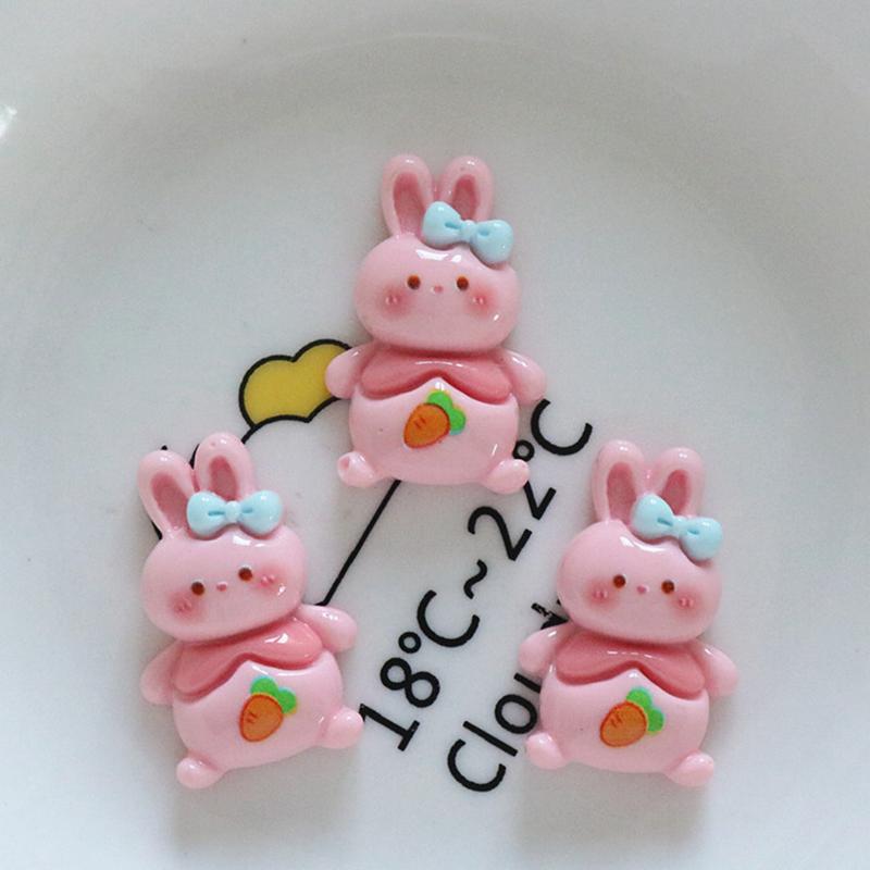10 Pcs New Fashion Cute Cartoon Rabbit, Girl, Little Bear Resin Scrapbook Diy Jewelry Wedding Hairpin Decorate Accessories A84