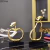 Fruit Shaped Metal Crafts Fruits Statue Ornaments Apple/pear Hollow Out Artwork Desk Decoration Sculpture Modern Home Decor