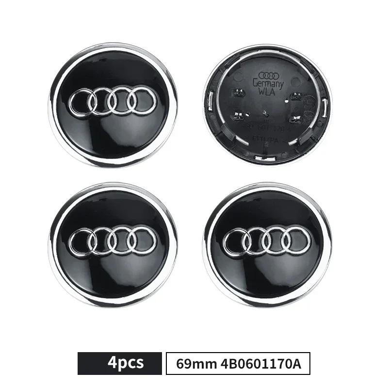 60/61/68/69mm Audi Car Wheel Center Cap Emblem Hub Covers Badge For Audi A8 A5 A6 C5 C6 C7 A7 A3 A4 B5 B6 B7 B8 B9 Q3 Q5 Q7 TT