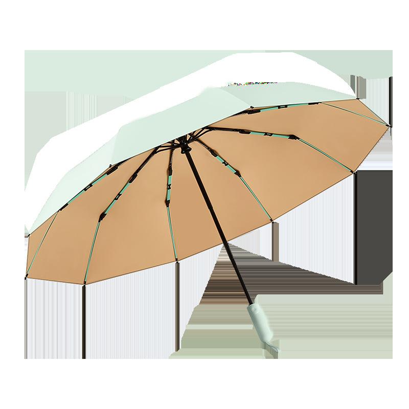 2025 Popular Three-fold 10 Bone Color Glue Fabric Sunflower Handle Forward 4 + 2 Automatic Umbrella Plus