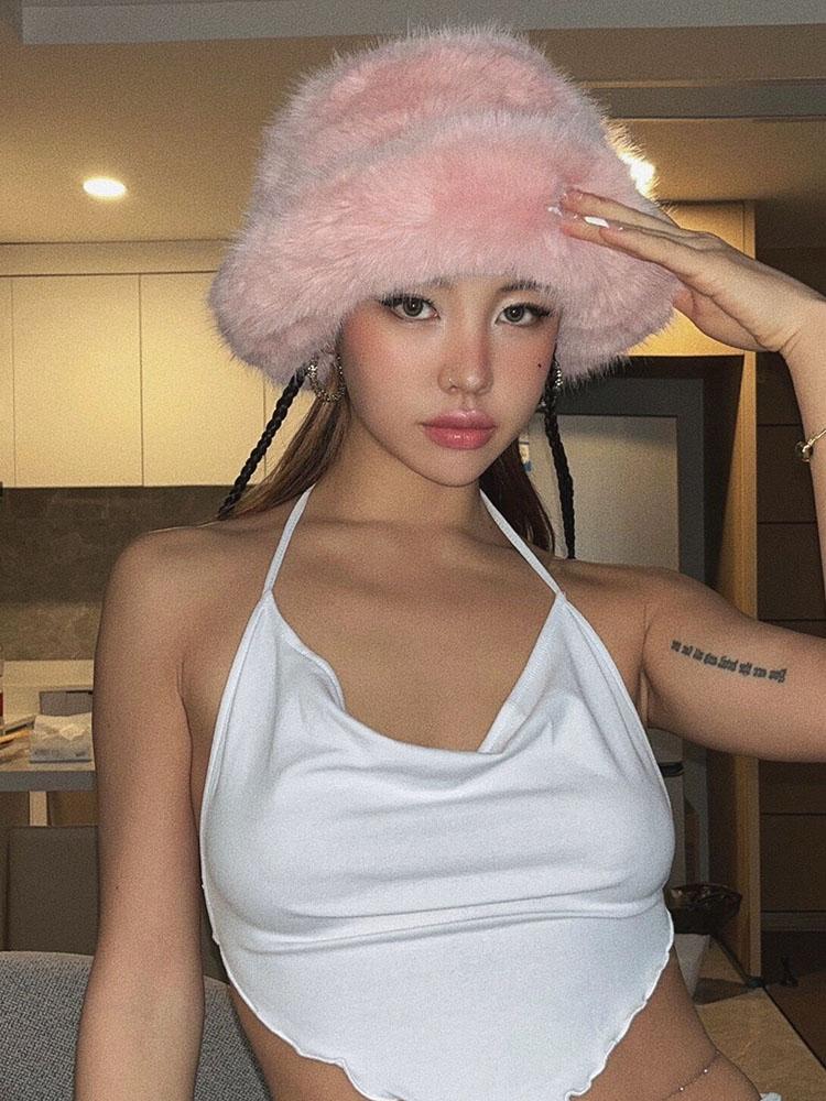 Women's Artificial Plush Ear Protection Windproof and Warm Hat