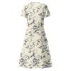 Women's Summer Casual Fashion Print Pocket Short Sleeve V-Neck Swing Dress
