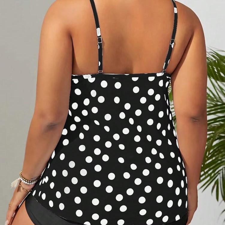 Europese en Amerikaanse stijl stippen bretels badpak dames nekband split bikini zomer strand warmwaterbron badpak
