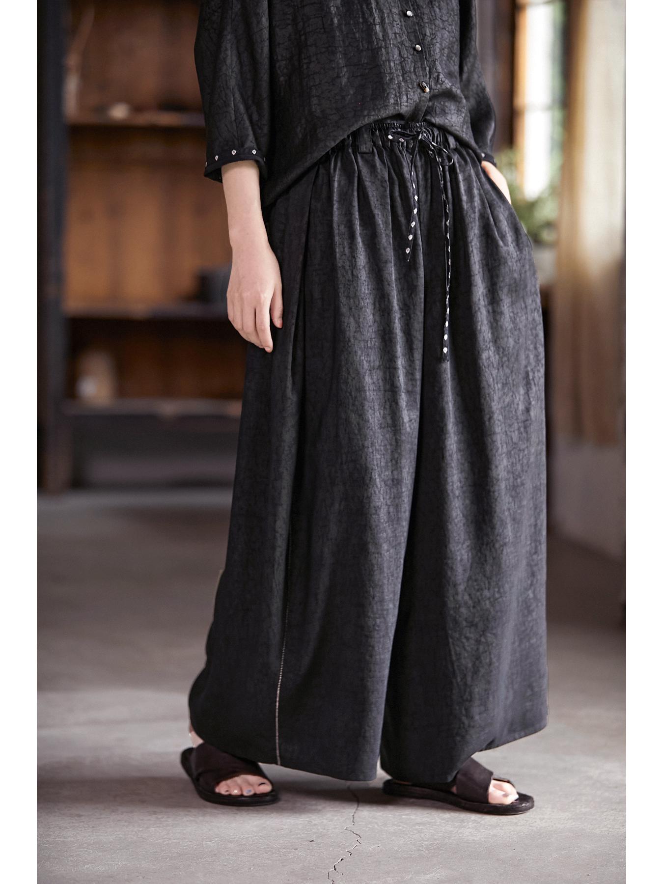 Autumn Retro Women s Wide-Leg Xiangyun Mulberry Silk Pants M