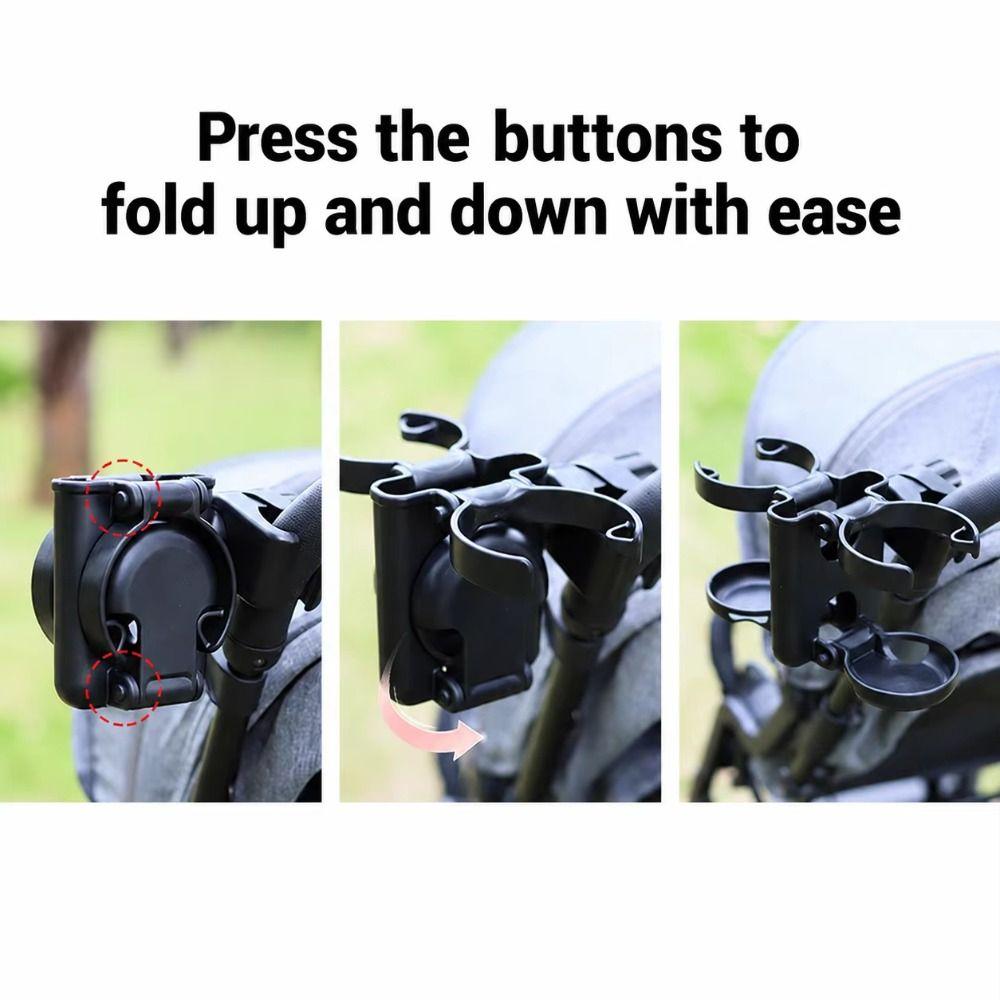 Double Cup Stroller Cup Holder 3 In 1 Drink Rack Lightweight Pram Phone Mount Parent Use