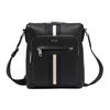 Logo Zipper Closure Leather Shoulder Crossbody Bag Men Bags Black 6310079