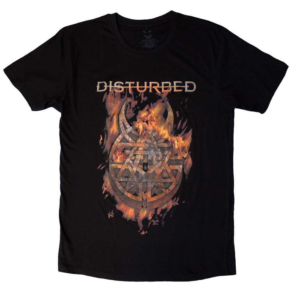 Disturbed T Shirt Immortalized Burning Belief Band Logo Official Mens Black
