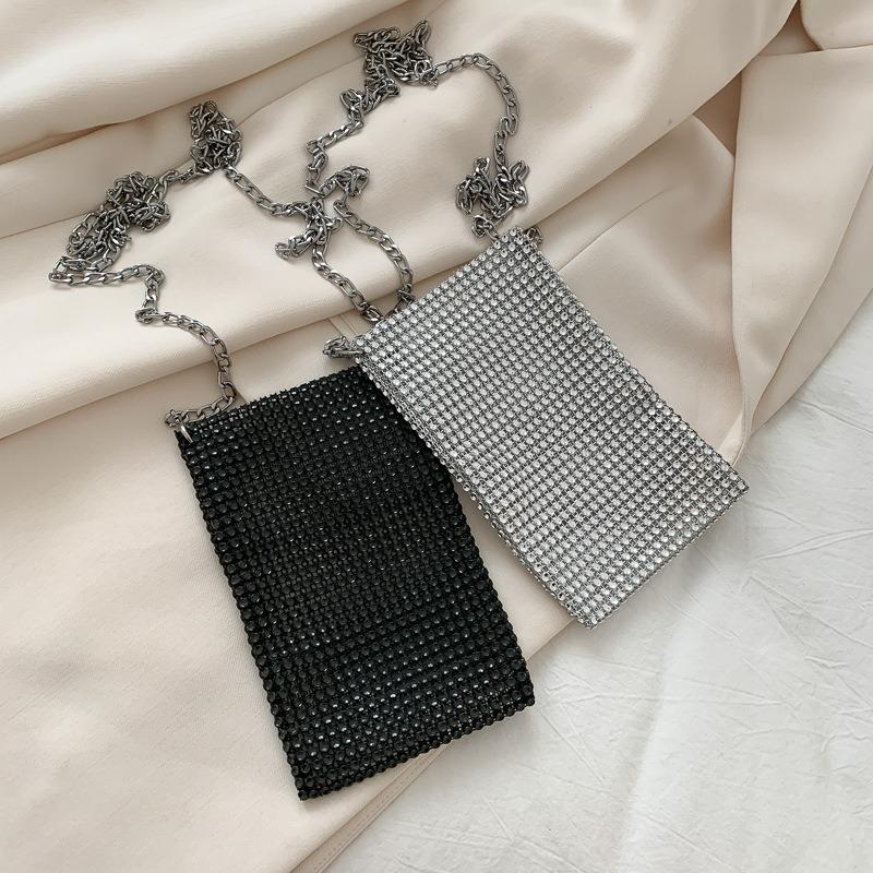 Shiny Mobile Phone Bag Women's Bag New Super Flash Chain Bag Shoulder Messenger Bag Small Bag Mobile Phone Bag