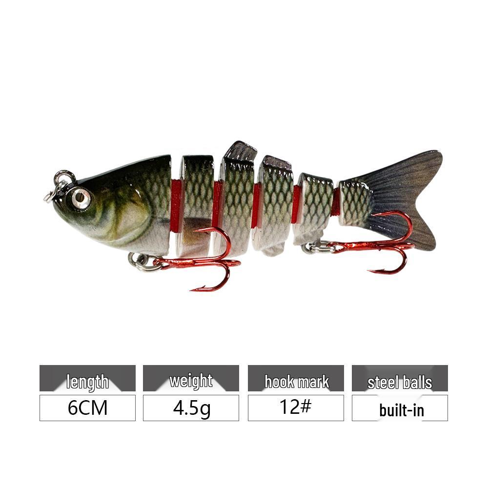 

Мини-многосекционная приманка для рыбы 6 см/4,5 г, 6-сегментная бионическая приманка для дальних забросов и подводной рыбалки