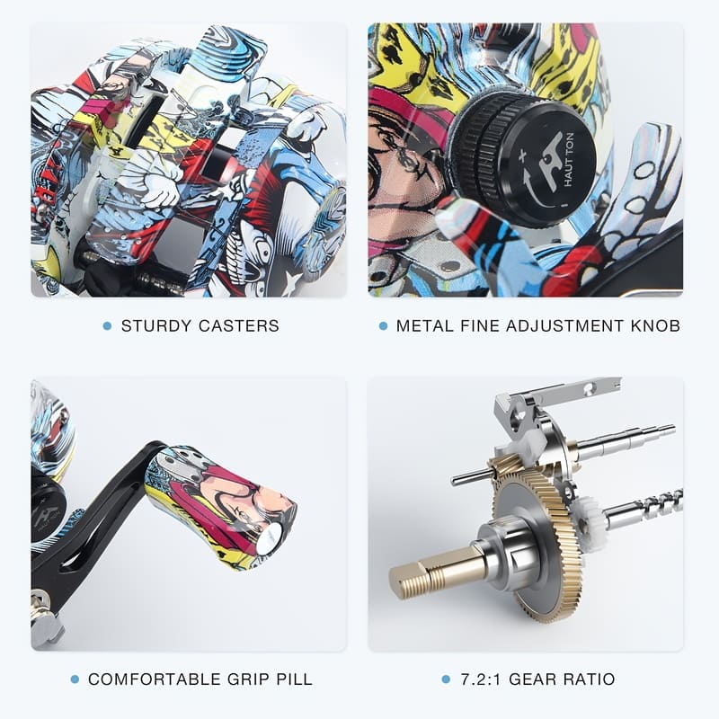 Full Metal Fishing Reel Colorful Cartoon Design Suitable for Freshwater and Saltwater Fishing Perfect Holiday Gift Fishing Reel Baitcaster