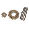 Electric Bike Sprocket Chain Set with 410 Gold 11T H Hole Sprocket 38 Links Chain 22T Flywheel Kit