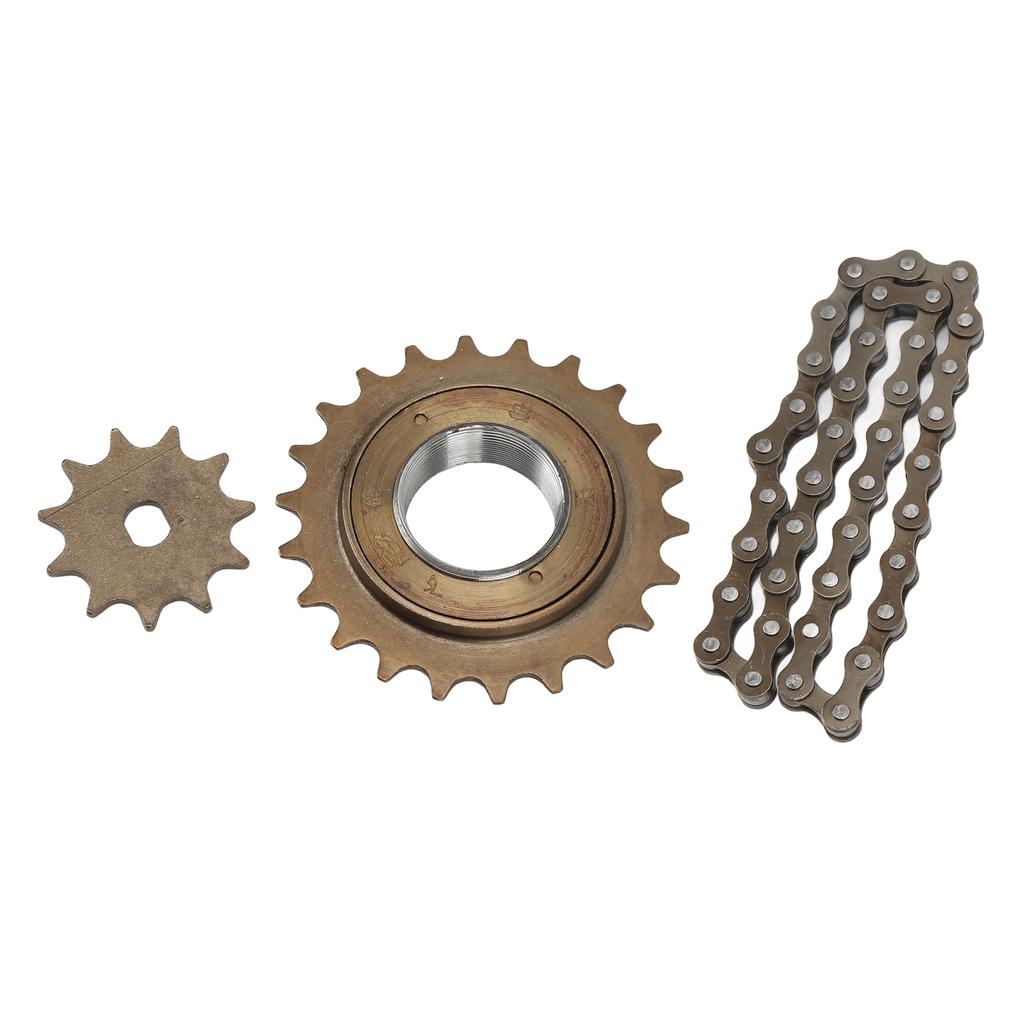Electric Bike Sprocket Chain Set with 410 Gold 11T H Hole Sprocket 38 Links Chain 22T Flywheel Kit