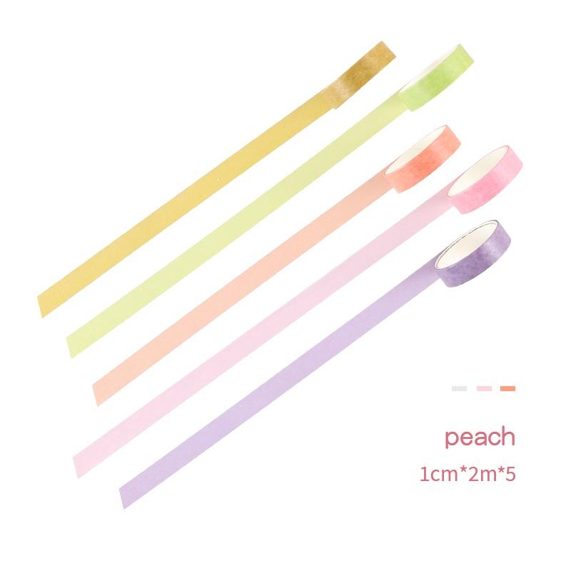 

Набор из 5 бумажных лент васи серии Macaron, 10 мм, клейкие ленты для маскировки с постепенным изменением цвета, наклейки для украшения дневника